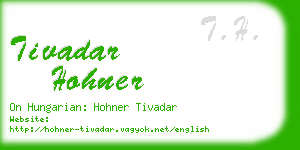 tivadar hohner business card